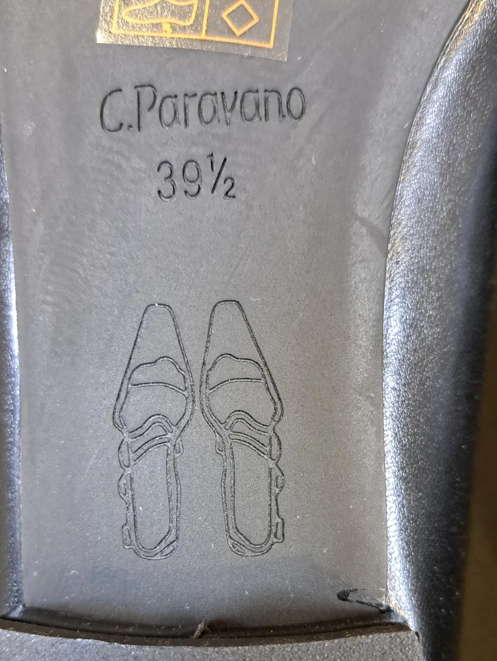 C. Paravano Square Buckle Flats (Aida) - Color: Black - Size: EU 39.5